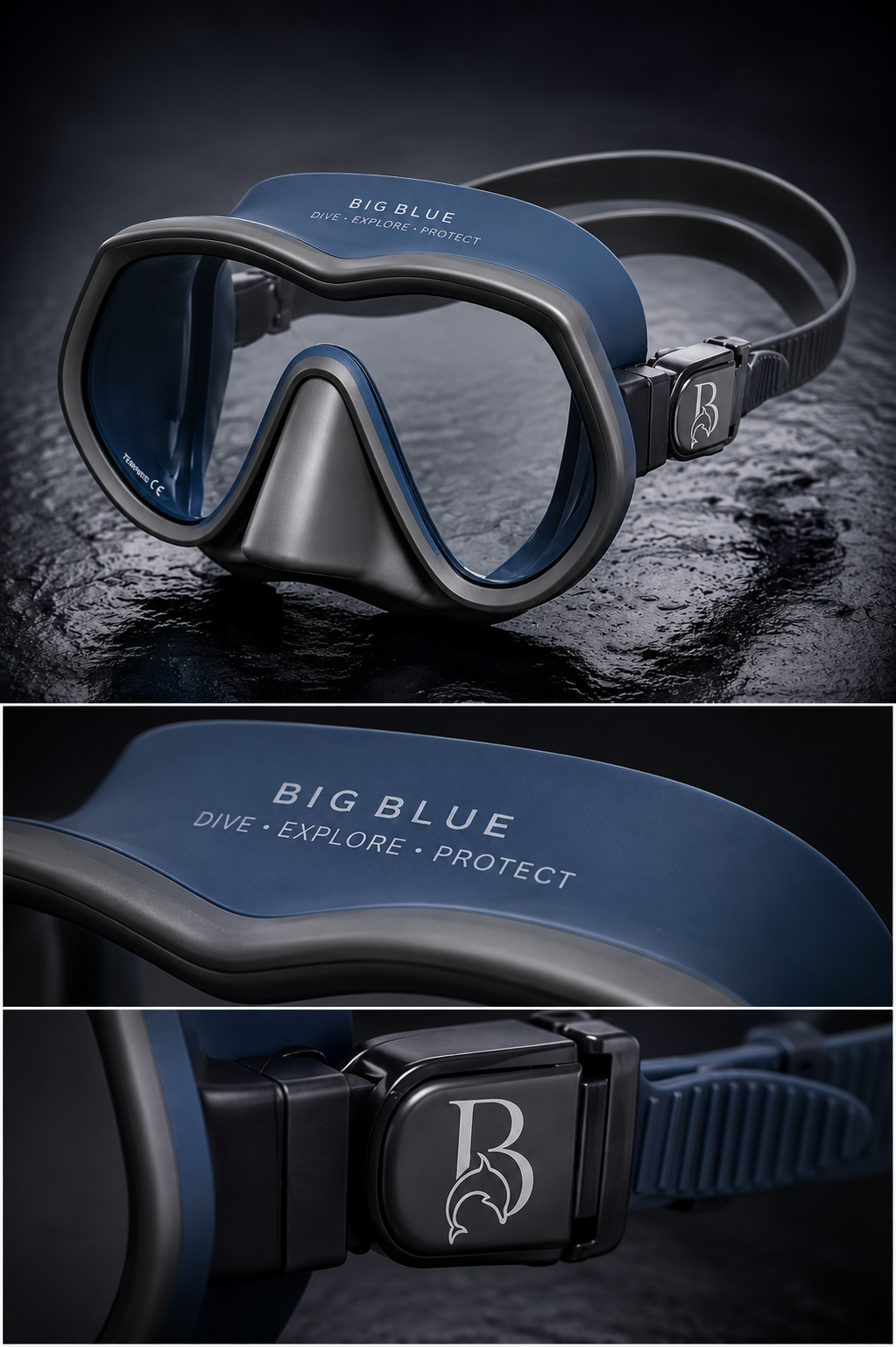 Big Blue Pro frameless dive mask
